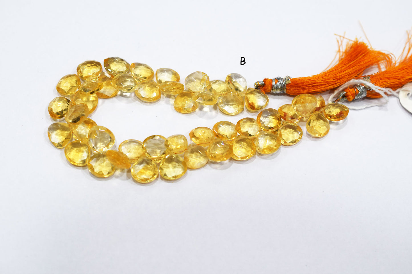 Natural Citrine Faceted Heart Shape Beads , Sold By Strand , 8.50x8.50 - 11x11 mm , 8" ,  19847