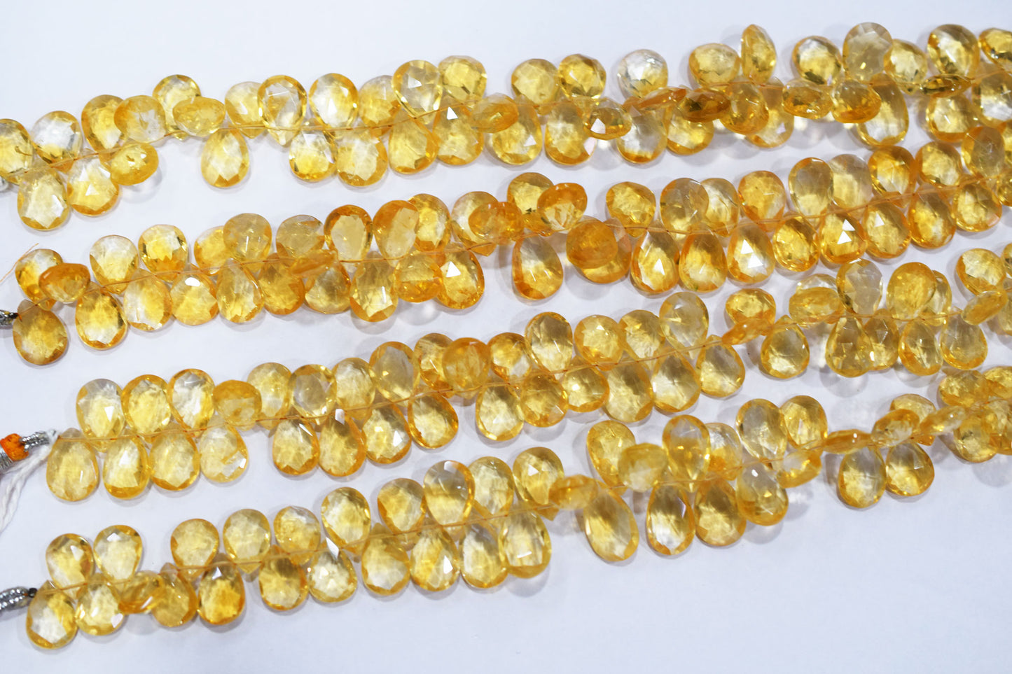 Natural Citrine Faceted Pear Shape Beads , Sold By Strand , 9x12 - 9.50x14 mm , 8" , 19849