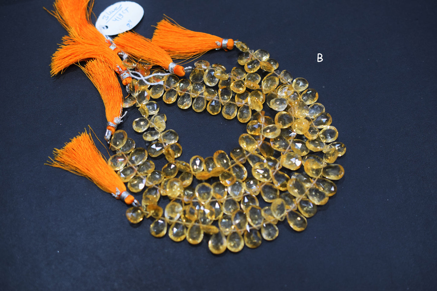 Natural Citrine Faceted Pear Shape Beads , Sold By Strand , 7x11 - 10x14.50 mm , 8" , 19850
