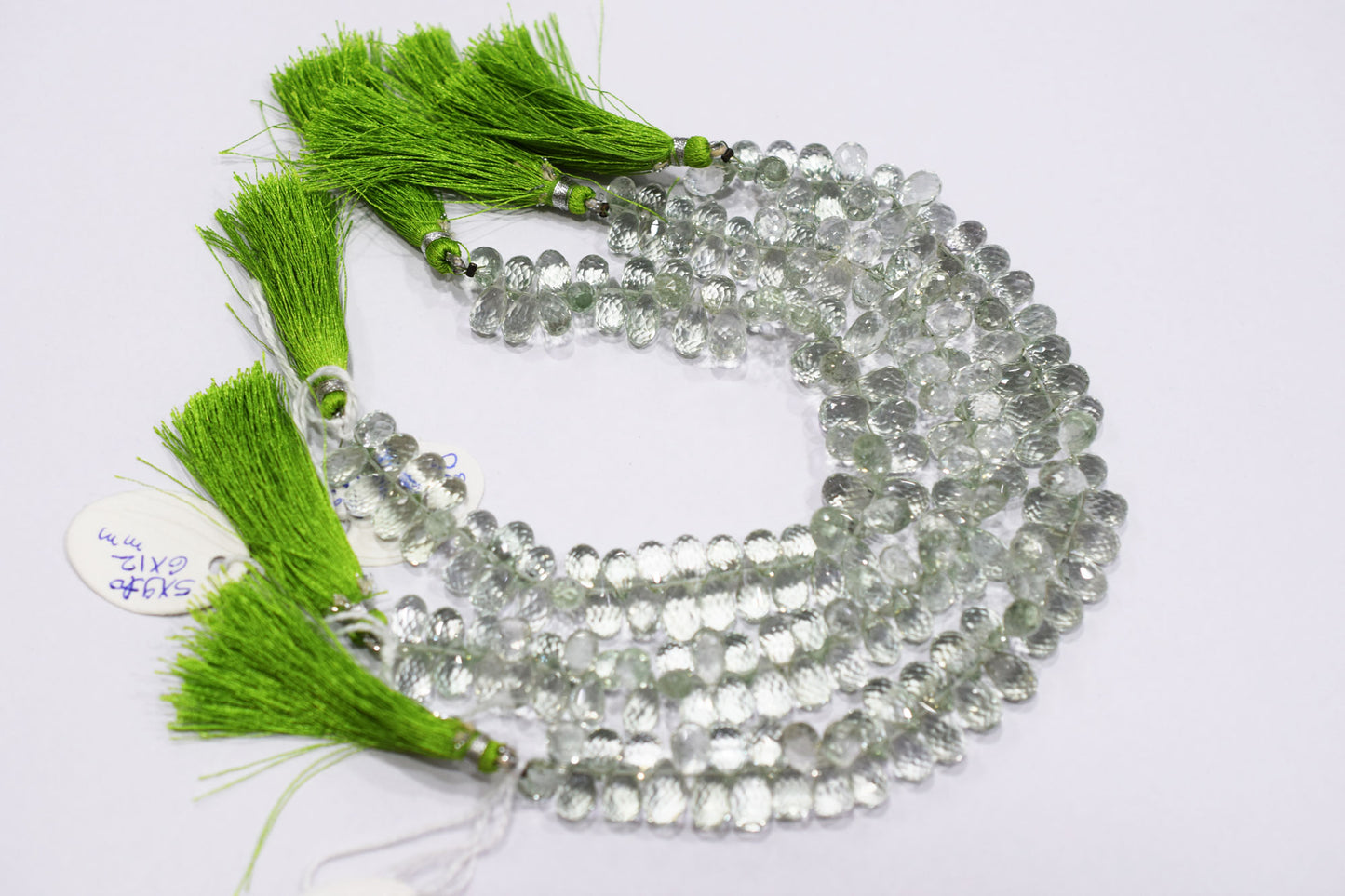 Natural Green Amethyst Tear Drops Shape Beads , Sold By Strand , 6.50x11 - 7x12.50 mm , 8" , 19851