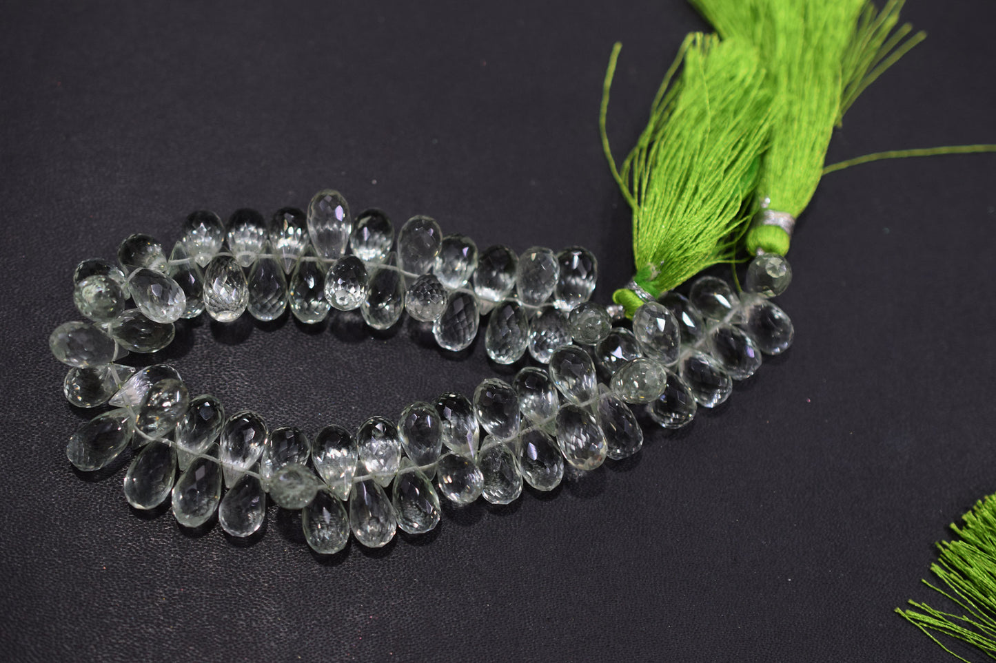 Natural Green Amethyst Tear Drops Shape Beads , Sold By Strand , 6.50x11 - 7x12.50 mm , 8" , 19851