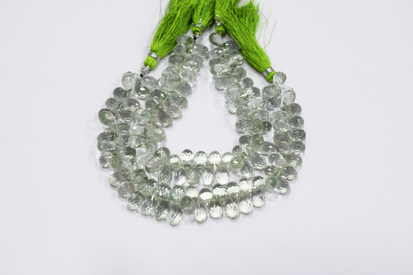 Natural Green Amethyst Tear Drops Shape Beads , Sold By Strand , 6.50x11 - 7x12.50 mm , 8" , 19851