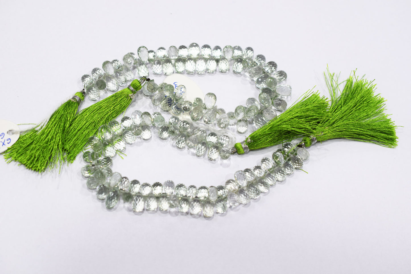 Natural Green Amethyst Tear Drops Shape Beads , Sold By Strand , 5x10 - 6x11 mm , 8" , 19852