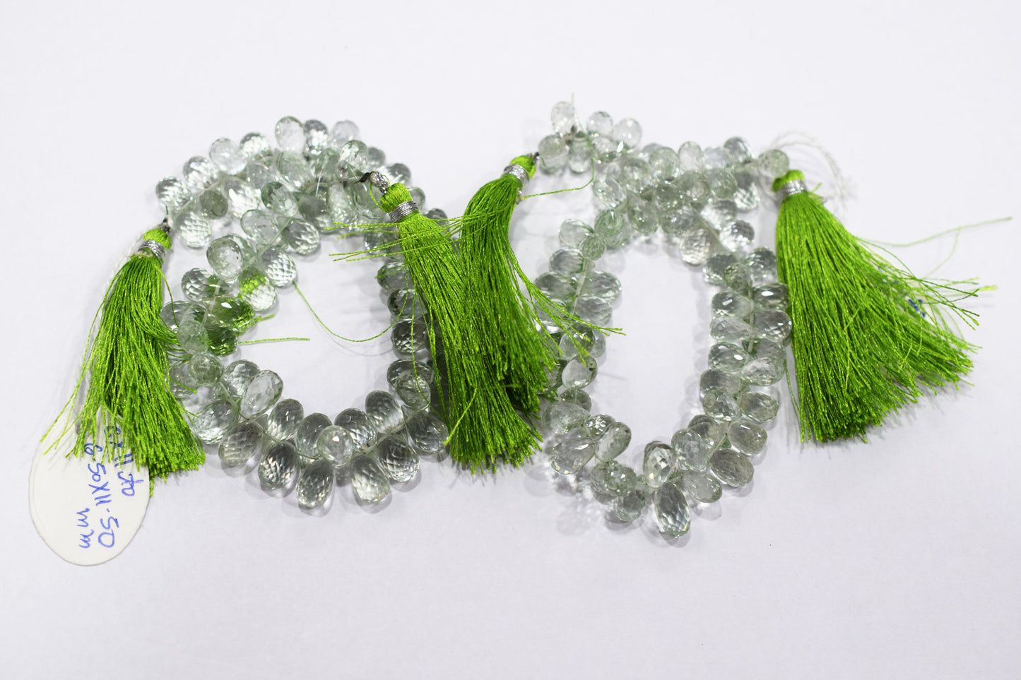 Natural Green Amethyst Tear Drops Shape Beads , Sold By Strand , 5x10 - 6x11 mm , 8" , 19852