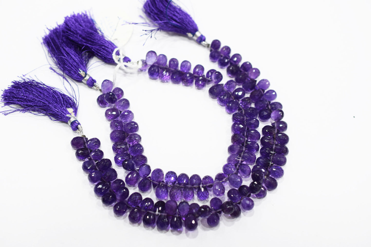 Natural Amethyst Side Drill Tear Drops Shape Beads , Sold By Strand , 6x8.50 - 6.50x10 mm , 8" , 19856