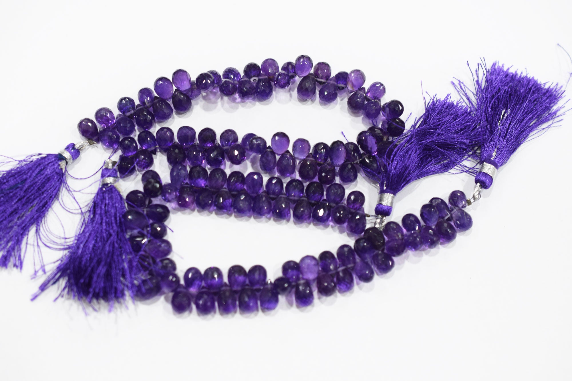 Natural Amethyst Side Drill Tear Drops Shape Beads , Sold By Strand , 6x8.50 - 6.50x10 mm , 8" , 19856