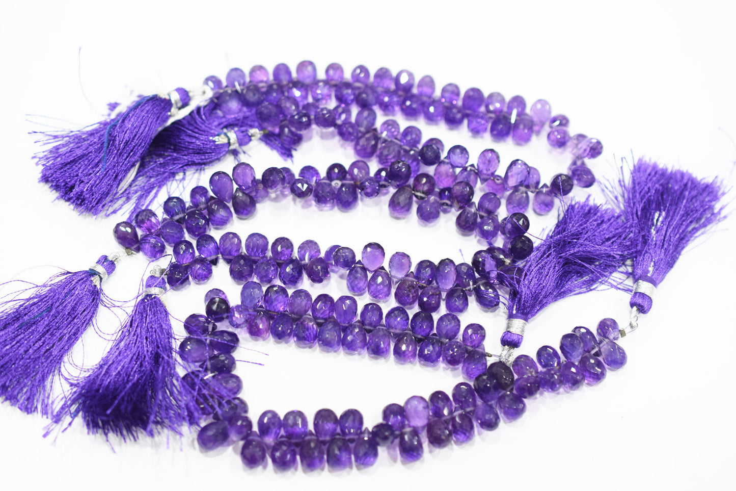 Natural Amethyst Side Drill Tear Drops Shape Beads , Sold By Strand , 6x8.50 - 6.50x10 mm , 8" , 19856