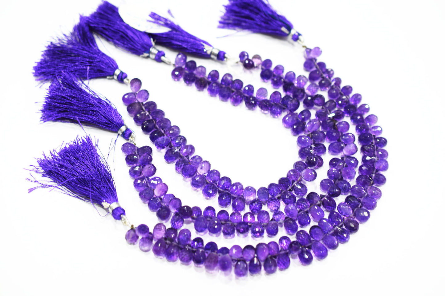 Natural Amethyst Side Drill Tear Drops Shape Beads , Sold By Strand , 5x6.50 - 7x12 mm , 8" , 19857