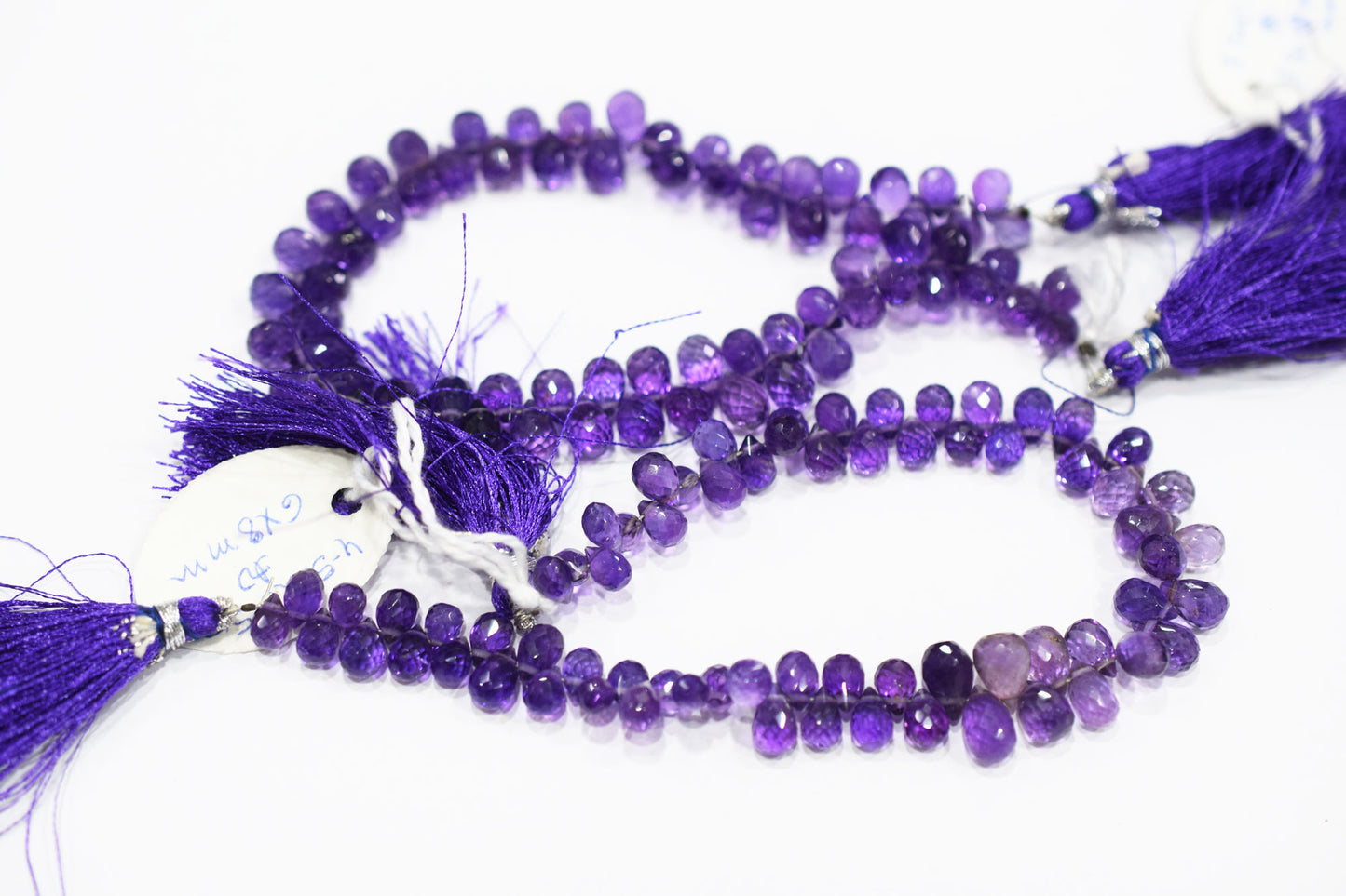 Natural Amethyst Side Drill Tear Drops Shape Beads , Sold By Strand , 5x6.50 - 7x12 mm , 8" , 19857
