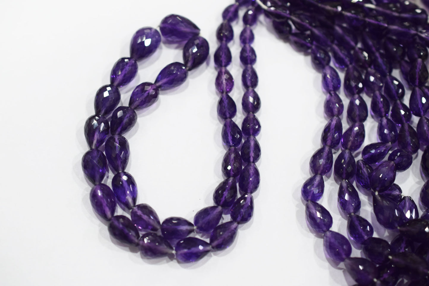 Natural Amethyst Straight Drill Tear Drops Shape Beads , Sold By Strand , 6x8 - 10x14 mm , 16" , 19861