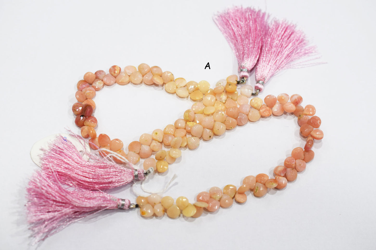 Natural Pink Opal Faceted Heart Shape Beads , Sold By Strand , 6.50x6.50 - 8x8 mm , 8" , 19862