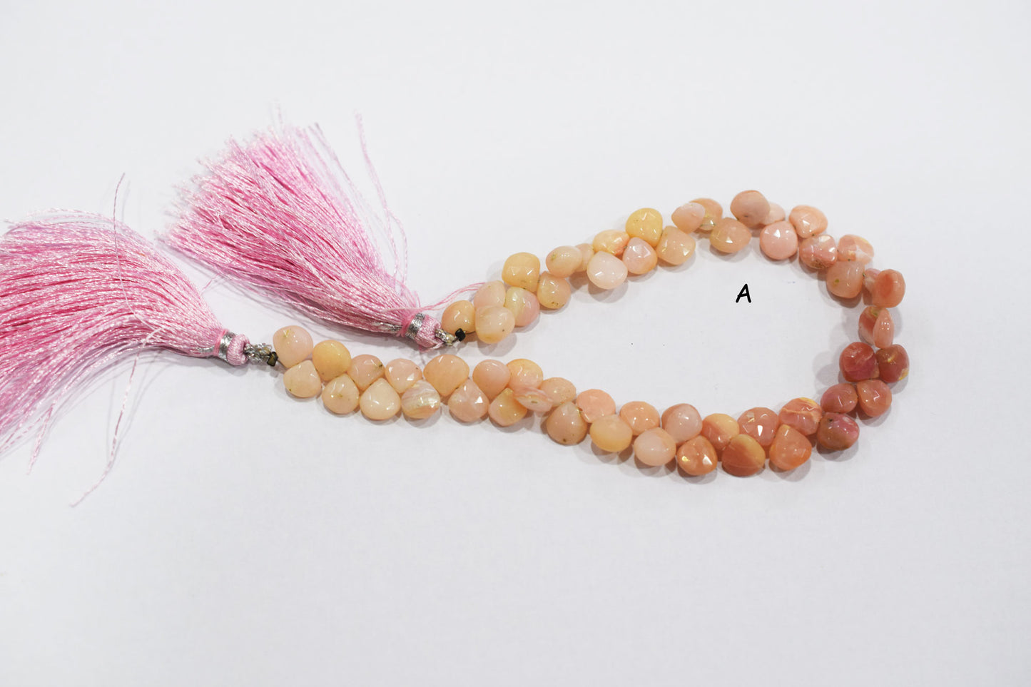 Natural Pink Opal Faceted Heart Shape Beads , Sold By Strand , 6.50x6.50 - 8x8 mm , 8" , 19862