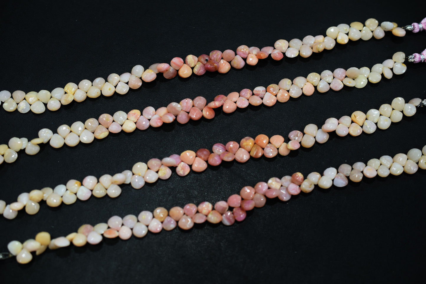 Natural Pink Opal Faceted Heart Shape Beads , Sold By Strand , 6.50x6.50 - 8x8 mm , 8" , 19862