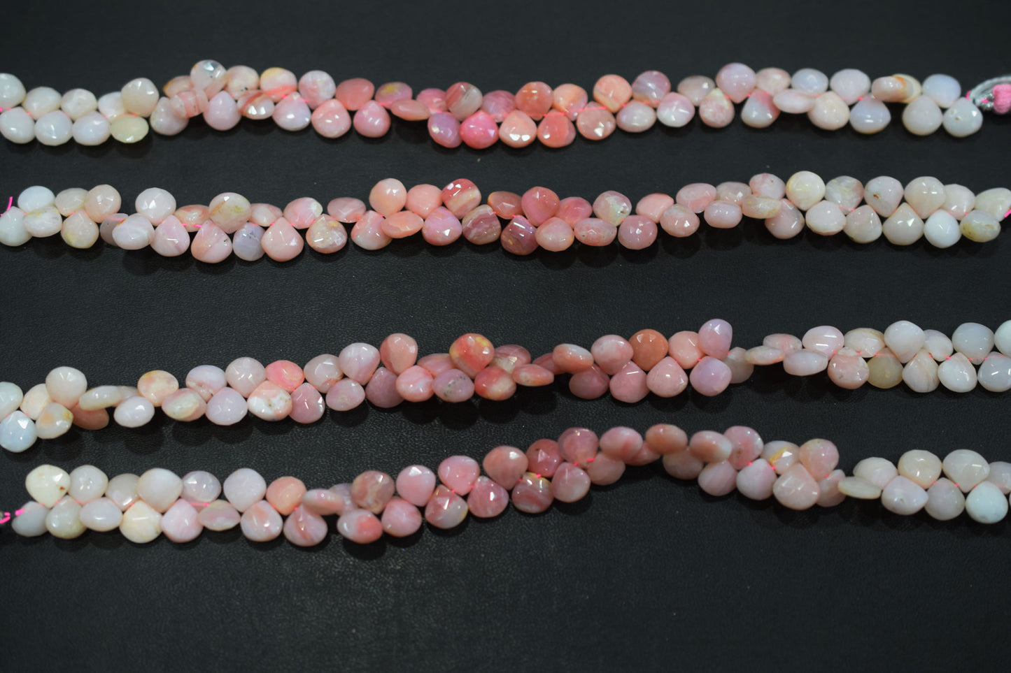 Natural Pink Opal Faceted Heart Shape Beads , Sold By Strand , 8x8 - 10x10 mm , 8" , 19863