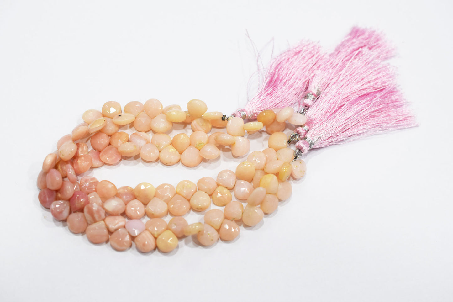 Natural Pink Opal Faceted Heart Shape Beads , Sold By Strand , 8x8 - 10x10 mm , 8" , 19863