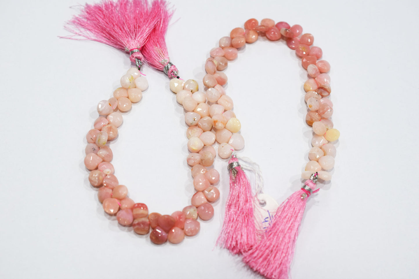 Natural Pink Opal Faceted Heart Shape Beads , Sold By Strand , 8x8 - 10x10 mm , 8" , 19863