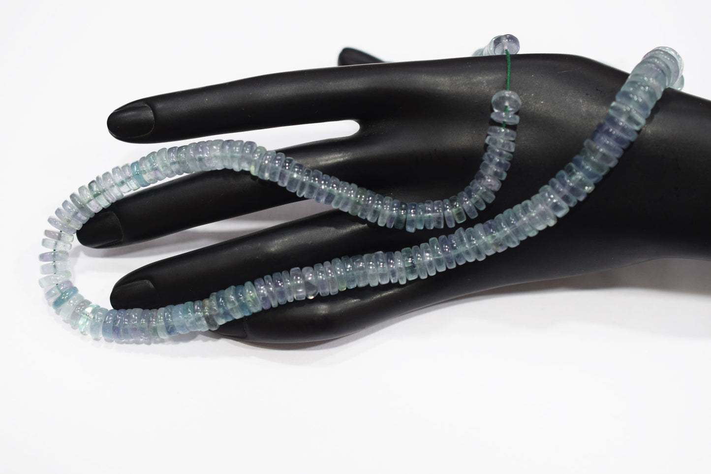 Natural Green Fluorite Smooth Heishi Tyre Shape Beads , Sold By Strand , 7 - 14 mm , 16" ,  19865