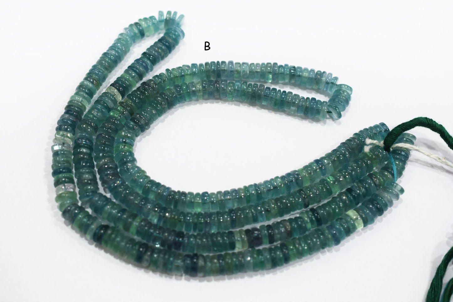 Natural Green Fluorite Smooth Heishi Tyre Shape Beads , Sold By Strand , 6.50 - 15 mm , 16" ,  19866