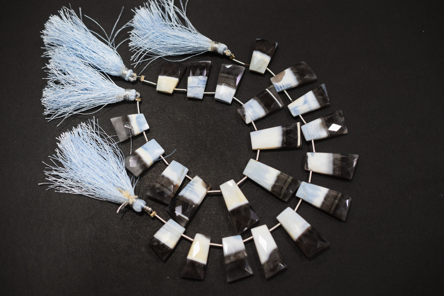 11 Pieces in a Strand Boulder Lace Opal Tapered Baguette Shape Beads ,  11x18 - 12x27 mm, 19908