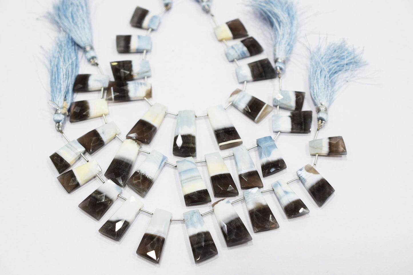 11 Pieces in a Strand Boulder Lace Opal Tapered Baguette Shape Beads ,  11x18 - 12x27 mm, 19908