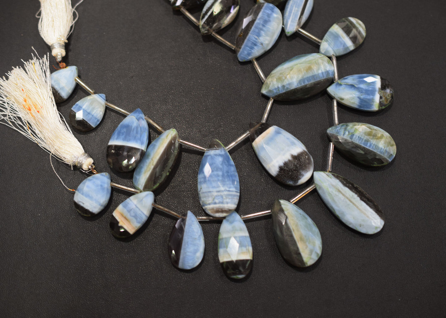 11 Pieces in a Strand Boulder Lace Opal Pear Shape Beads , Sold By Strand , 13x20 - 21x35 mm , 19910