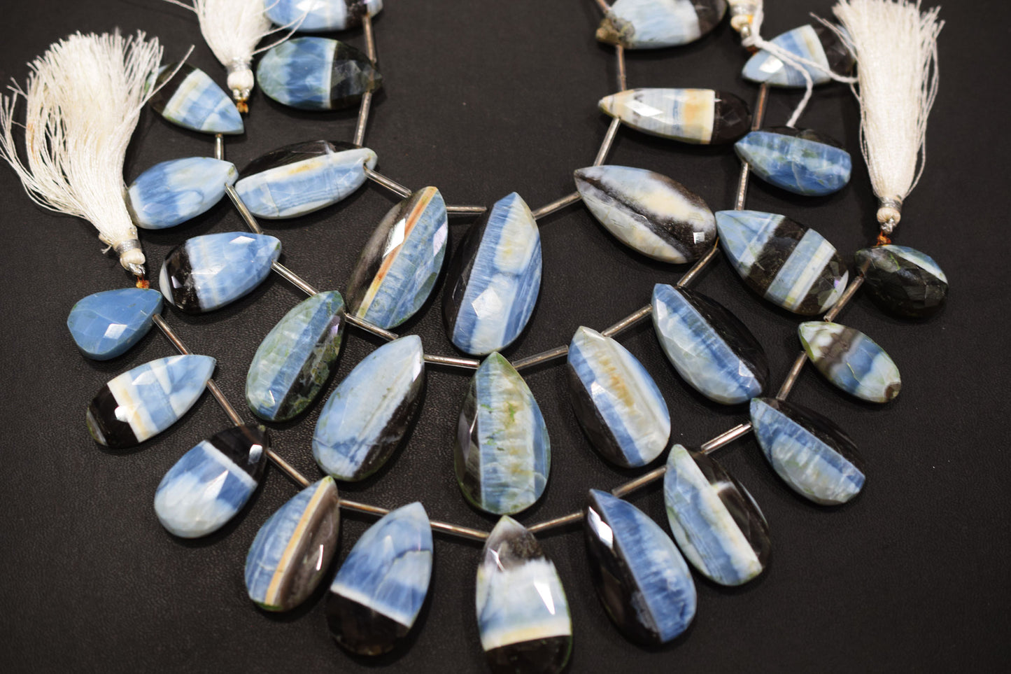 11 Pieces in a Strand Boulder Lace Opal Pear Shape Beads , Sold By Strand , 12x20-21x36 mm , 19911