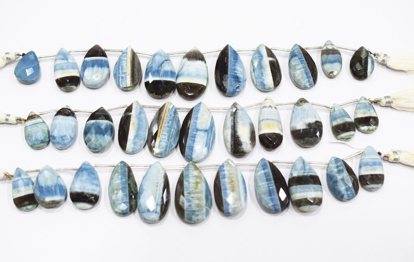 11 Pieces in a Strand Boulder Lace Opal Pear Shape Beads , Sold By Strand , 12x20-21x36 mm , 19911