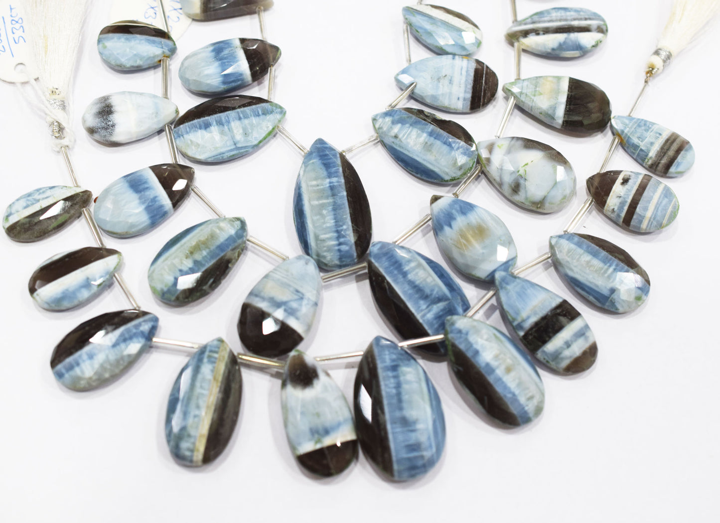 11 Pieces in a Strand Boulder Lace Opal Pear Shape Beads  , Sold By Strand , 14x20-21x37 mm , 19912
