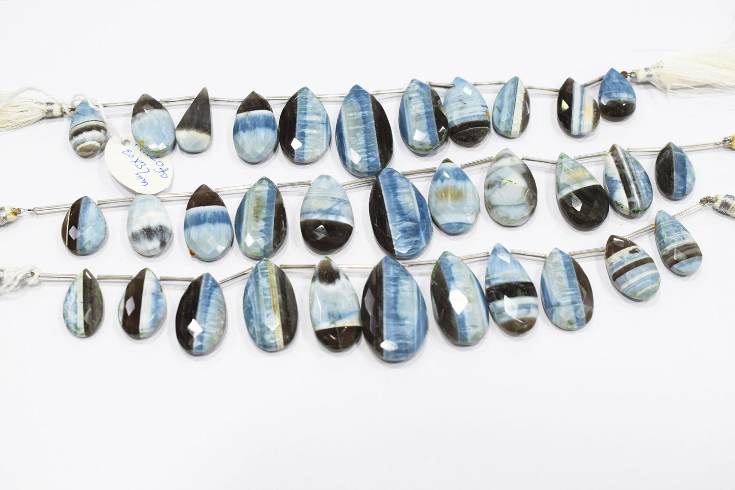 11 Pieces in a Strand Boulder Lace Opal Pear Shape Beads  , Sold By Strand , 14x20-21x37 mm , 19912