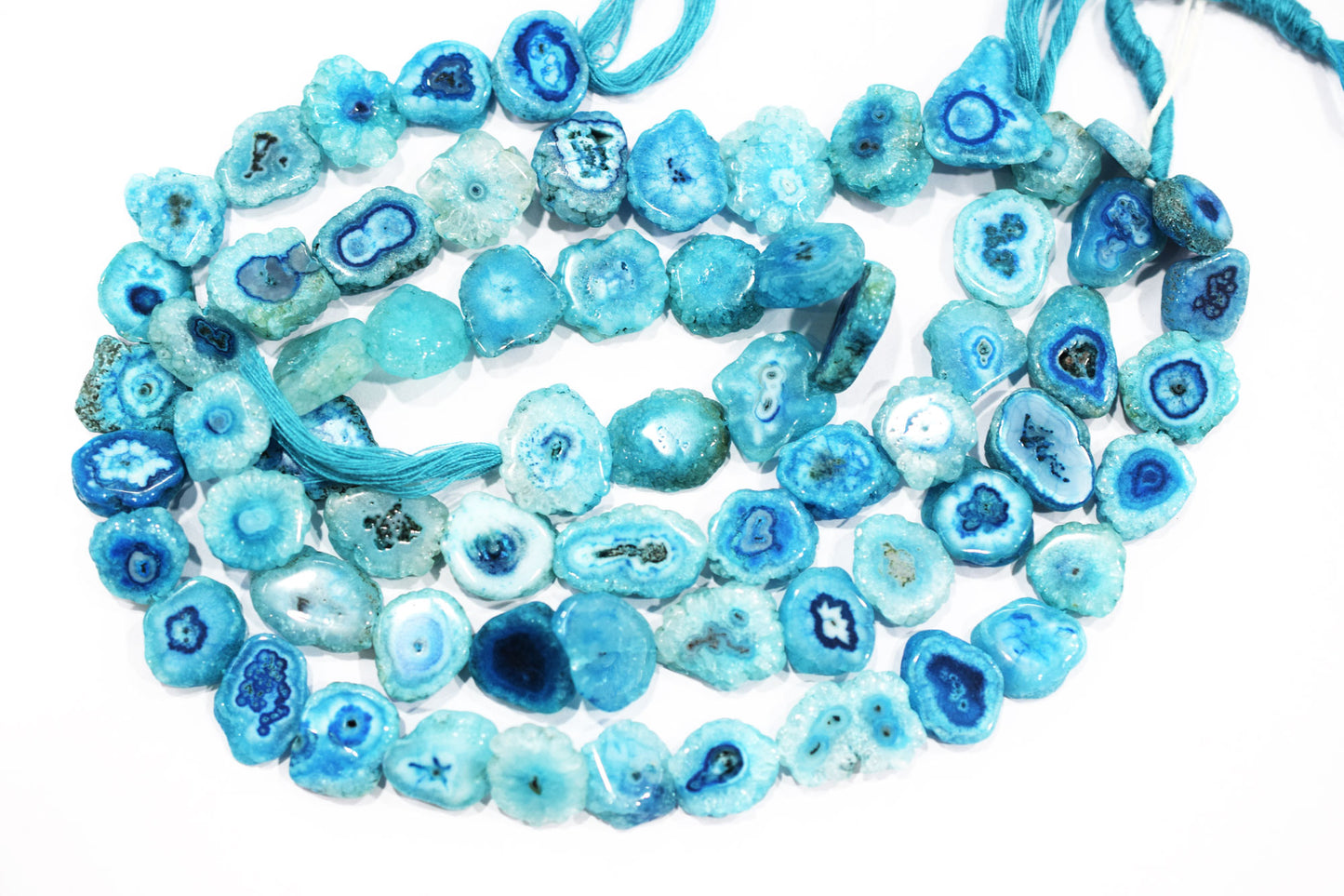 Sky Blue Color Druzy Smooth Beads , Sold By Strand , 13x16 - 17x20 mm , 13" , 19918