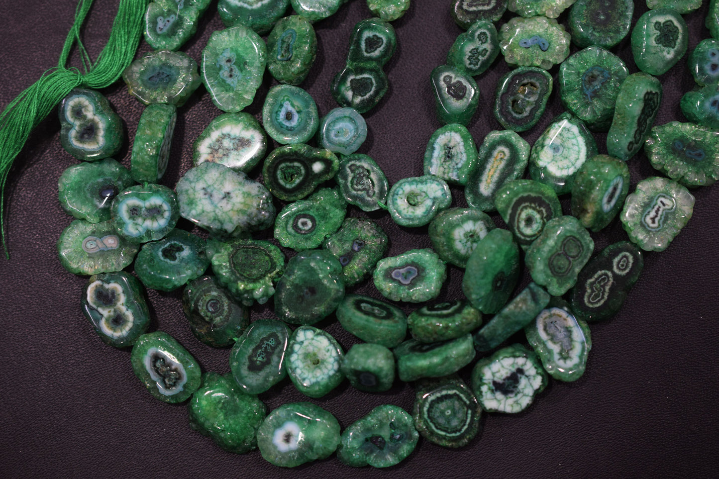 Green Color Druzy Nuggets Shape Beads , Sold By Strand , 8x12 - 13x15 mm , 13" , 19919
