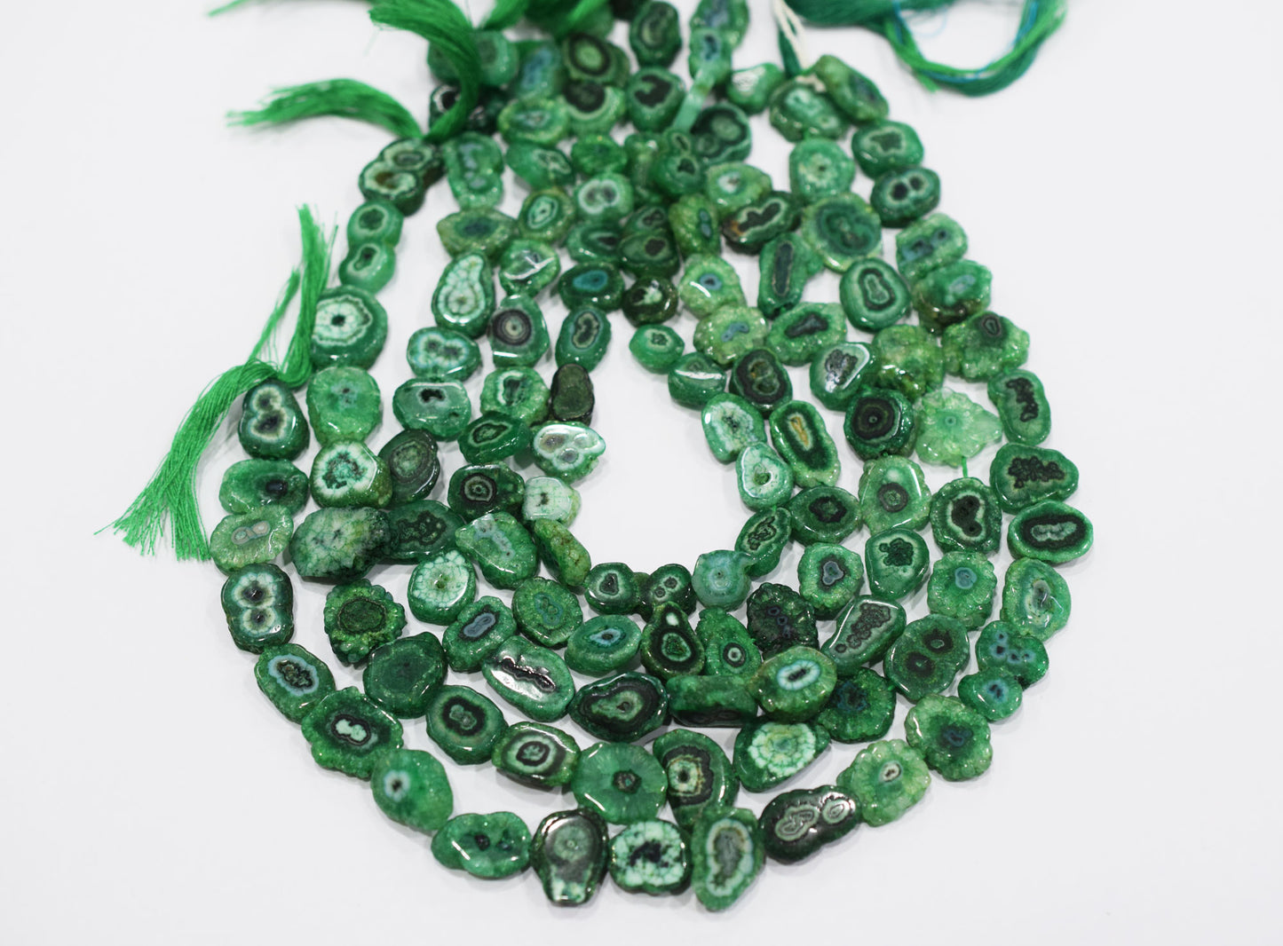 Green Color Druzy Nuggets Shape Beads , Sold By Strand , 8x12 - 13x15 mm , 13" ,  19919