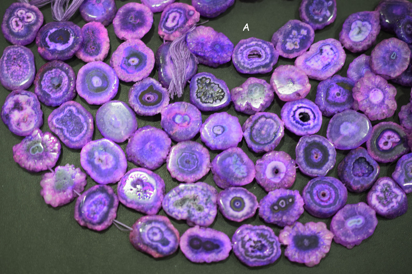 Purple Color Druzy Nuggets Shape Beads , Sold By Strand , 15x17 - 22x27 mm , 14" , 19922