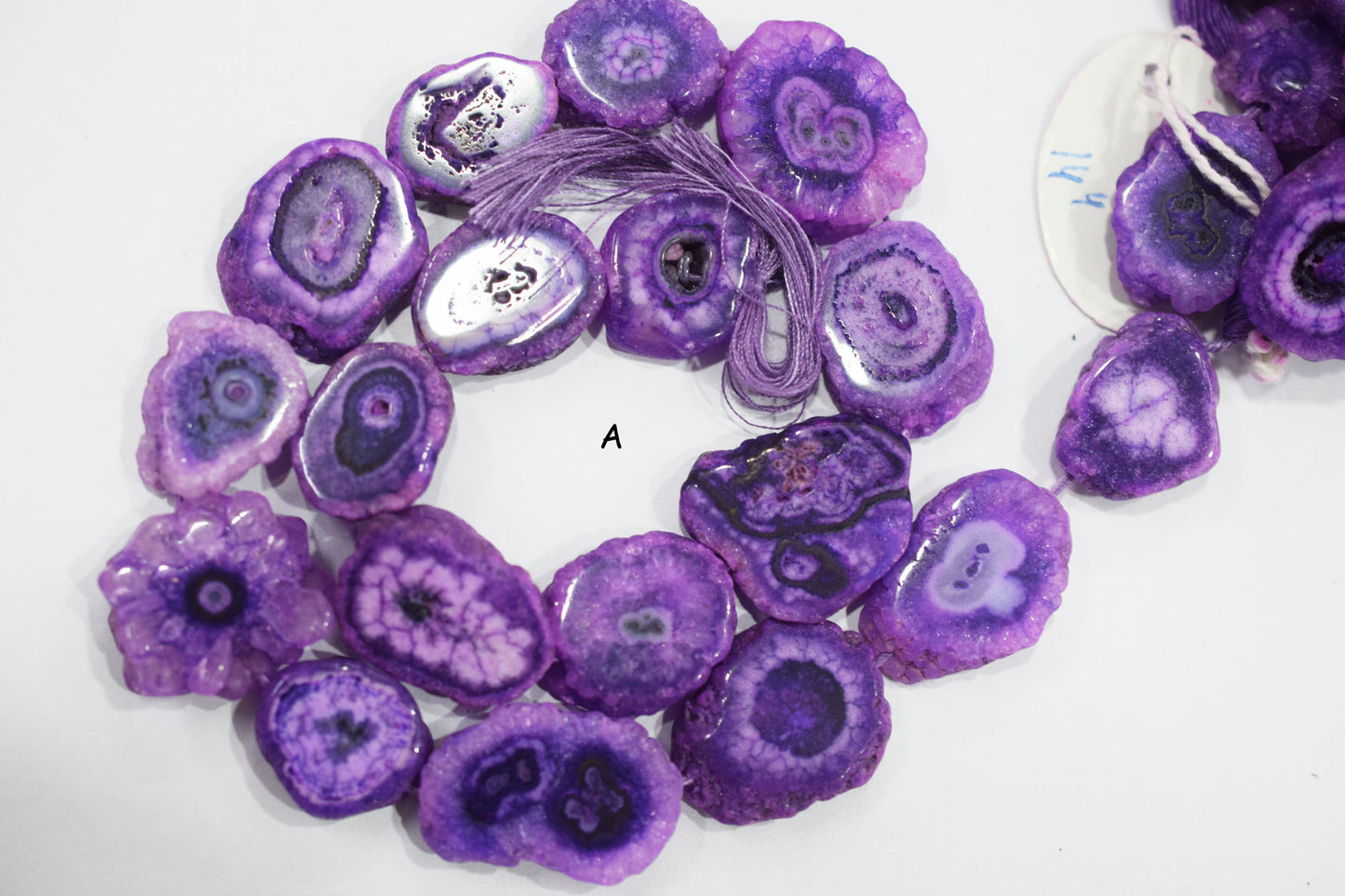 Purple Color Druzy Nuggets Shape Beads , Sold By Strand , 15x17 - 22x27 mm , 14" , 19922