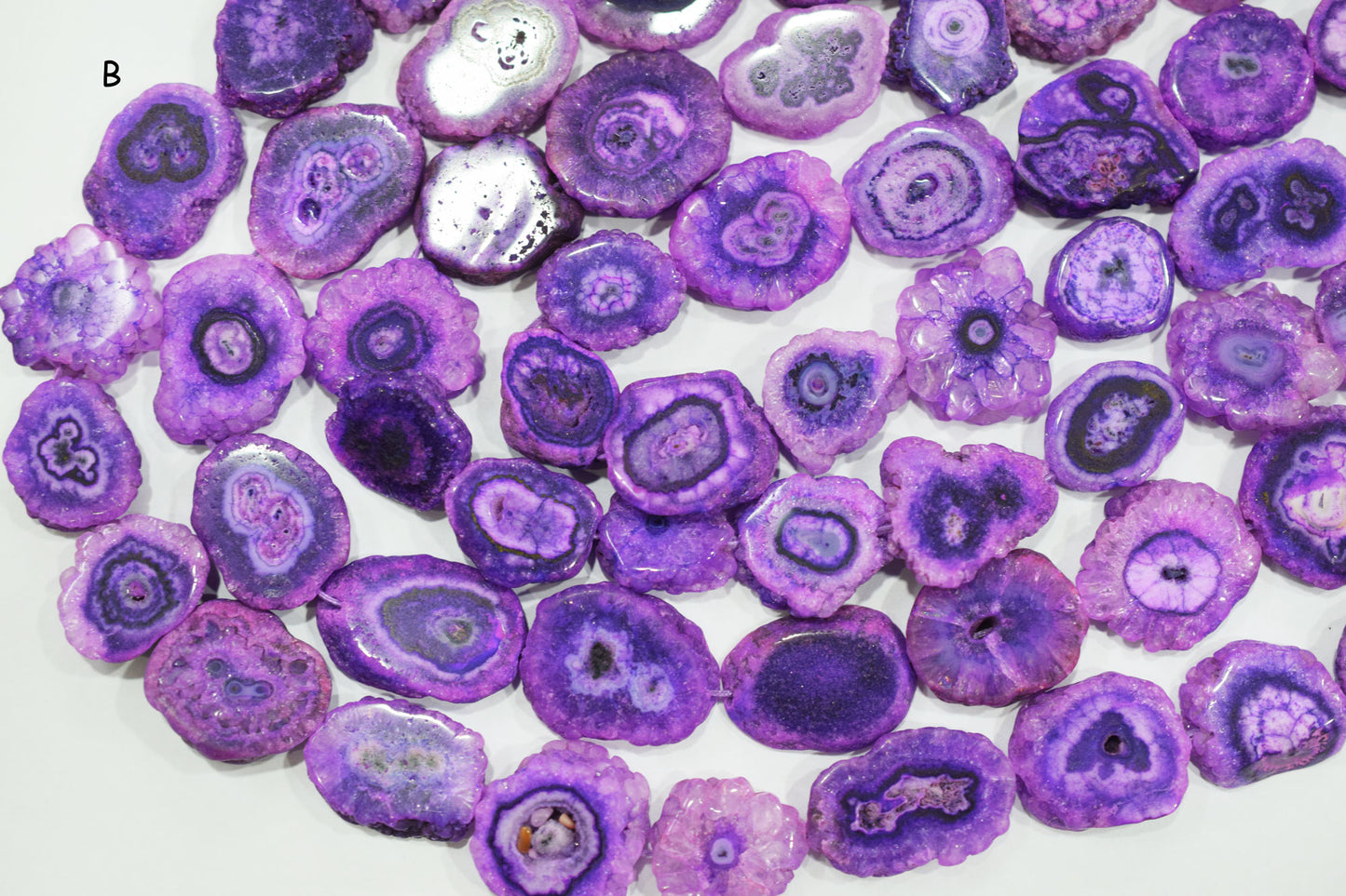 Purple Color Druzy Nuggets Shape Beads , Sold By Strand , 15x17 - 22x27 mm , 14" , 19922