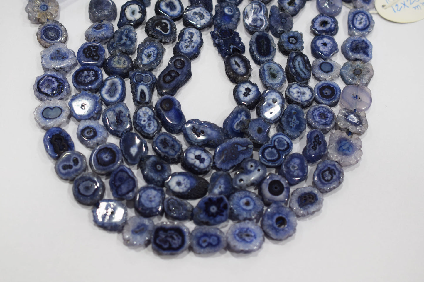 Iolite Color Druzy Nuggets Shape Beads  , Sold By Strand , 11x13 - 12x17 mm , 13" ,  19923