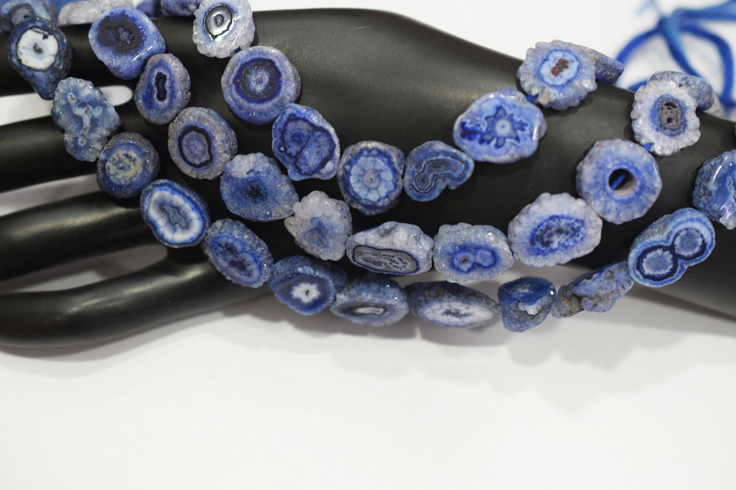 Iolite Color Druzy Nuggets Shape Beads  , Sold By Strand , 11x13 - 12x17 mm , 13" ,  19923