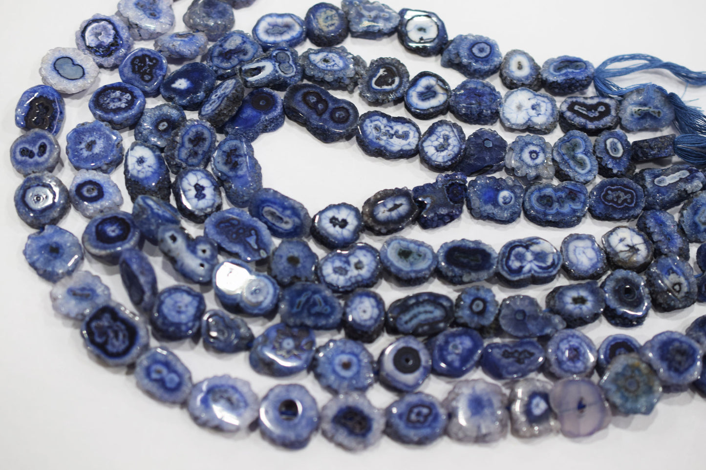 Iolite Color Druzy Nuggets Shape Beads  , Sold By Strand , 11x13 - 12x17 mm , 13" ,  19923