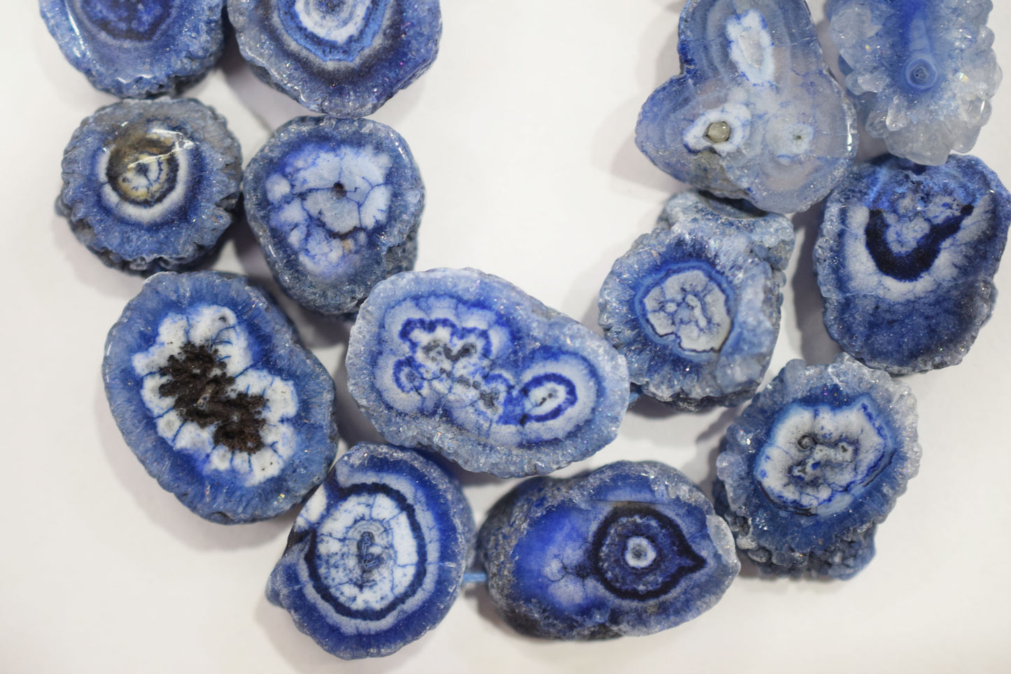 Iolite Color Druzy Nuggets Shape Beads  , Sold By Strand , 14x15 - 18x21 mm , 13" ,  19924