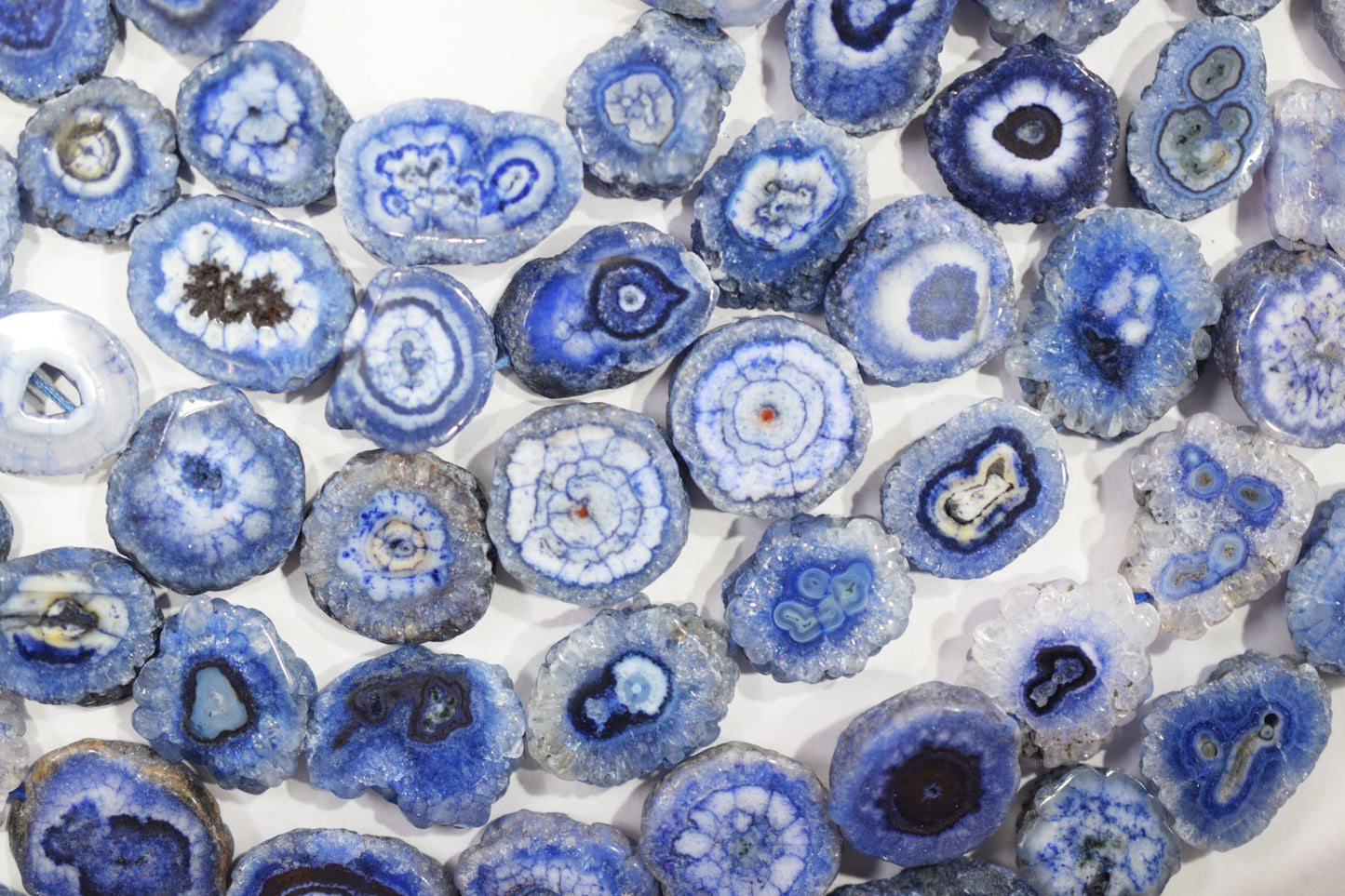 Iolite Color Druzy Nuggets Shape Beads  , Sold By Strand , 14x15 - 18x21 mm , 13" ,  19924