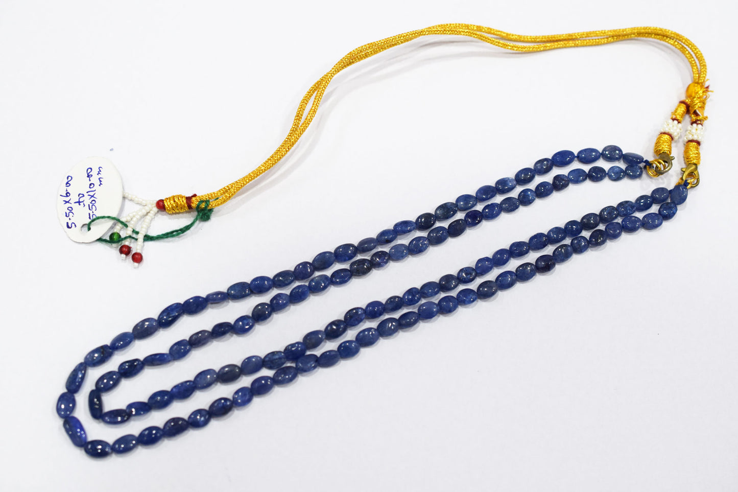 2 Lines Tanzanite Smooth Nuggets Shape Necklace , 2 Line Necklace 16 - 18 Inches Long With Adjustable Tussle , 4x5.5 - 6x8.5 mm , 20196