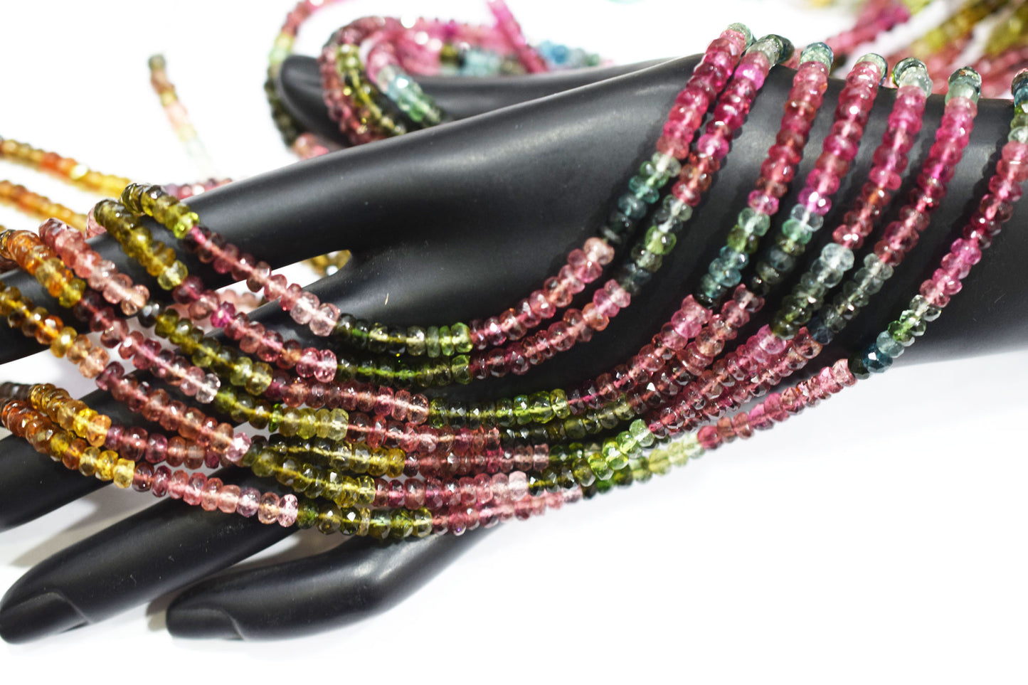 Natural Multi Tourmaline Faceted Beads , Sold By Strand , 4.50 - 4.75 mm , 15.50" , 20363