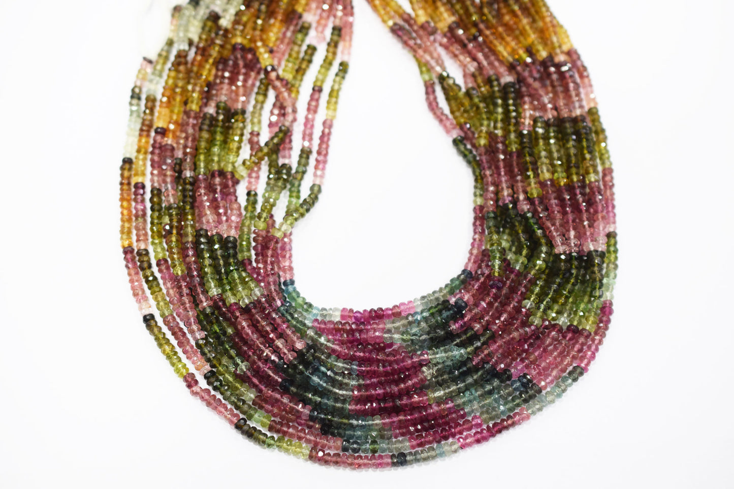 Natural Multi Tourmaline Faceted Beads , Sold By Strand , 4 mm , 15.50" , 20364