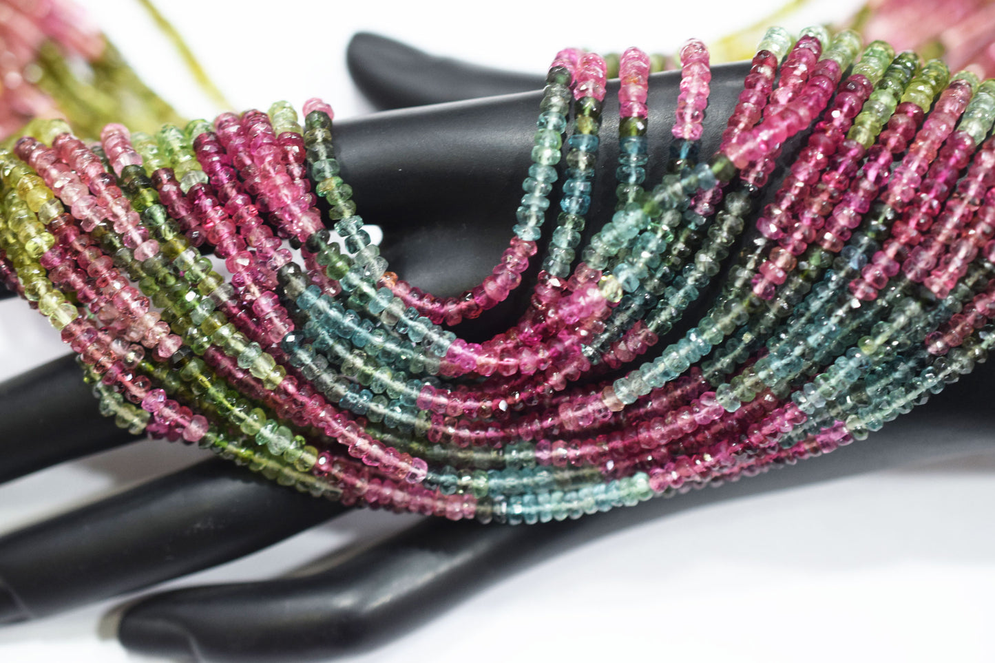 Natural Multi Tourmaline Faceted Beads , Sold By Strand , 3.25 - 3.50 mm , 15.50" , 20365