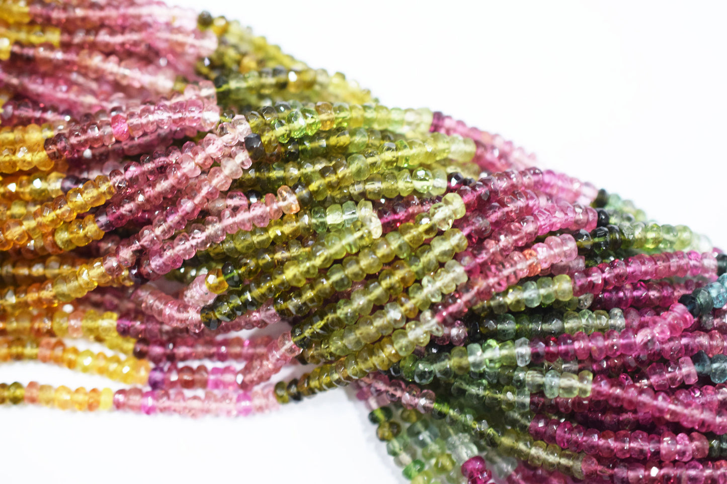 Natural Multi Tourmaline Faceted Beads , Sold By Strand , 3.25 - 3.50 mm , 15.50" , 20365