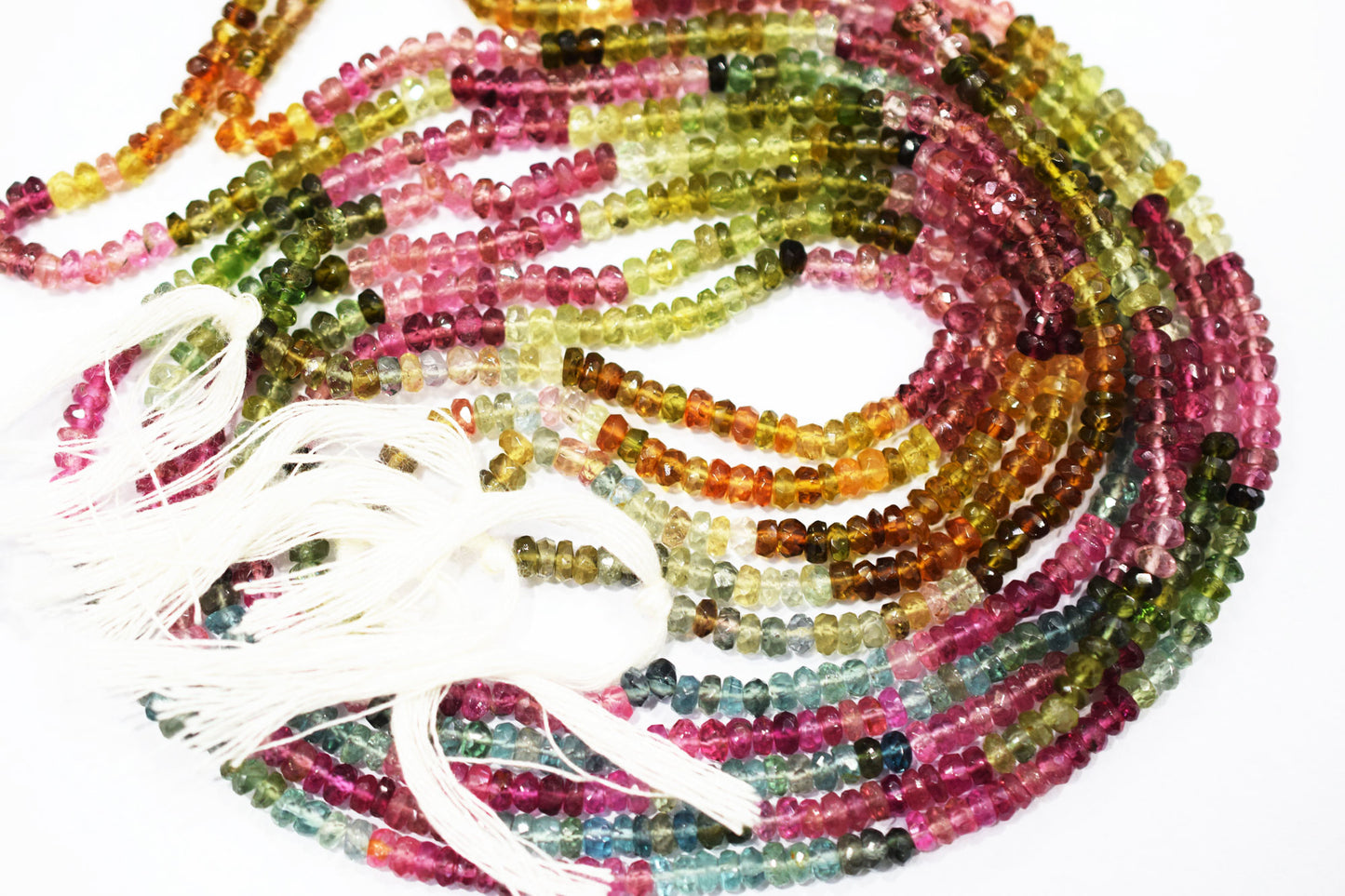 Natural Multi Tourmaline Faceted Beads , Sold By Strand , 3.25 - 3.50 mm , 15.50" , 20365