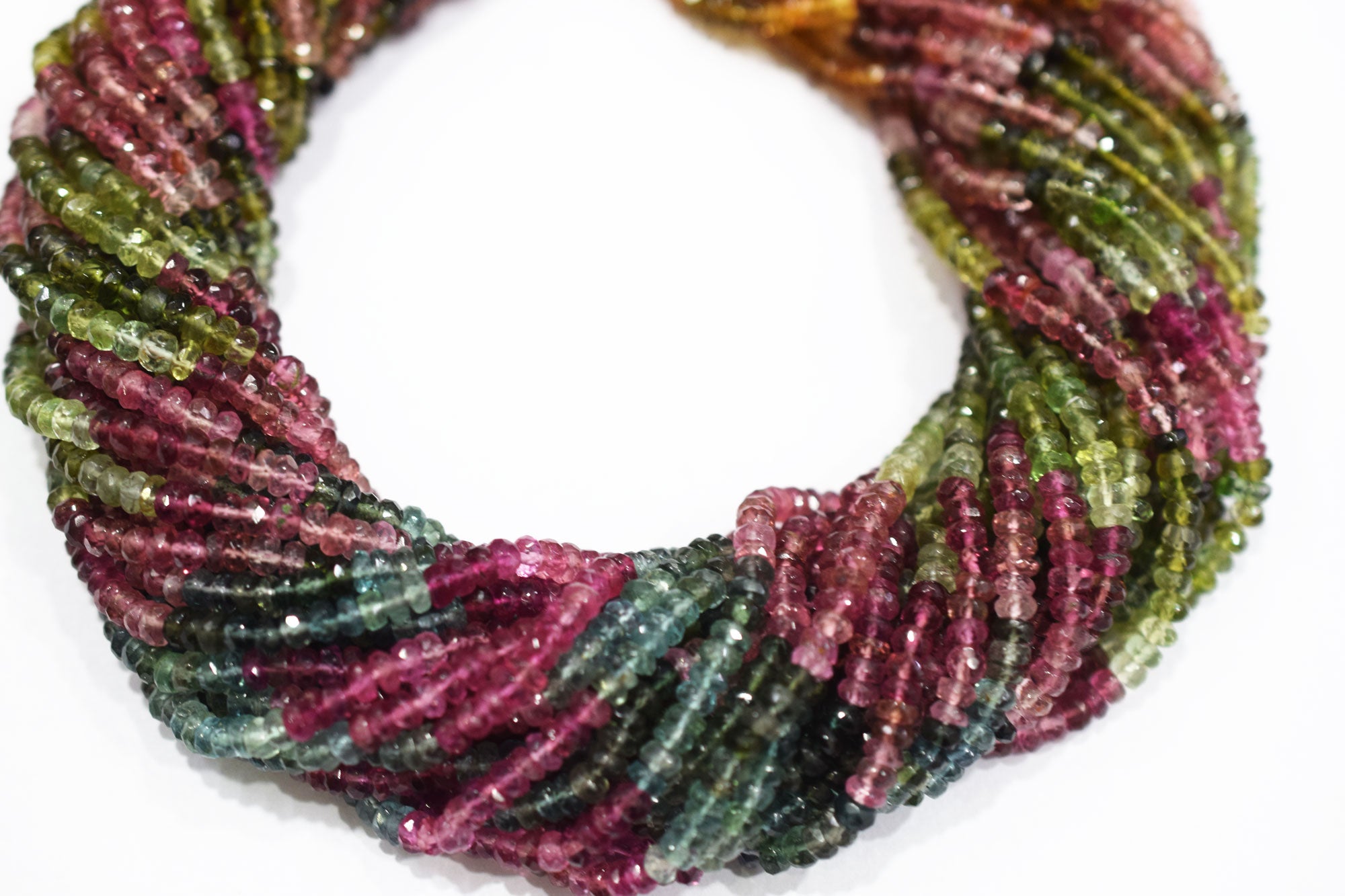 Natural Multi Tourmaline Faceted Beads , Sold By Strand , 3.75 mm , 15.50" , 20366