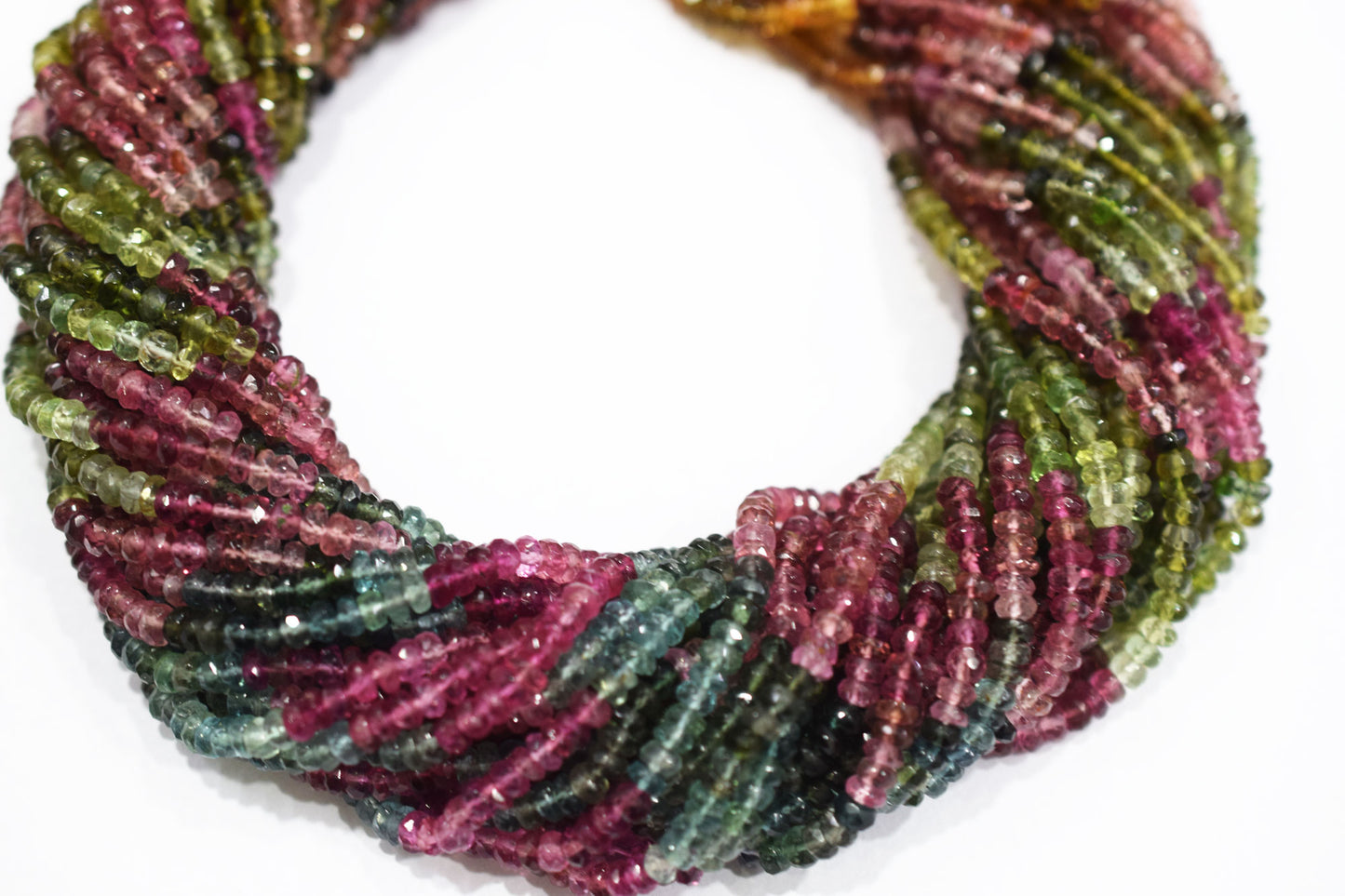 Natural Multi Tourmaline Faceted Beads , Sold By Strand , 3.75 mm , 15.50" , 20366