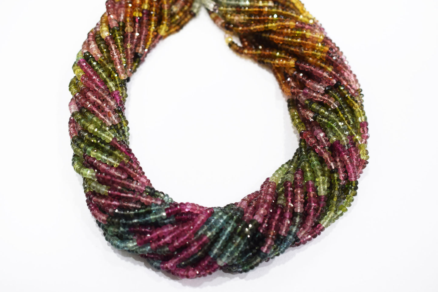 Natural Multi Tourmaline Faceted Beads , Sold By Strand , 3.75 mm , 15.50" , 20366