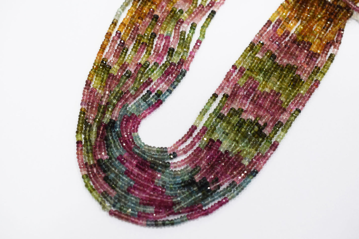 Natural Multi Tourmaline Faceted Beads , Sold By Strand , 3.75 mm , 15.50" , 20366